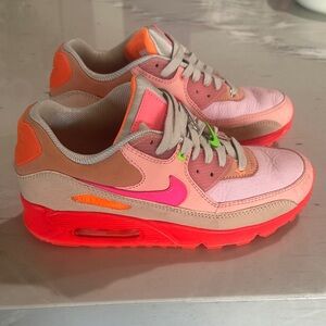 Nike Women's Sneakers - Pink, Orange, and Green